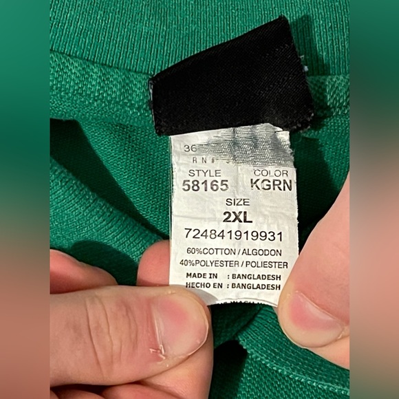 Kelley Green Collar 3 Button Shirt, High School Uniform Shirt, Juniors Polo - Picture 9 of 9